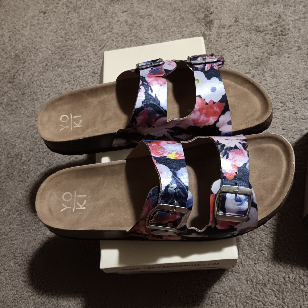 Yoki Floral Buckle Sandals - Multicolor